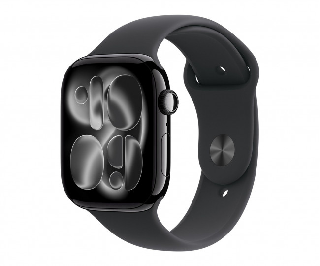 Apple Watch Series 11 GPS 46mm Jet Black Alu. Case w. Black S. Band - S/M (MEUW4) б/у